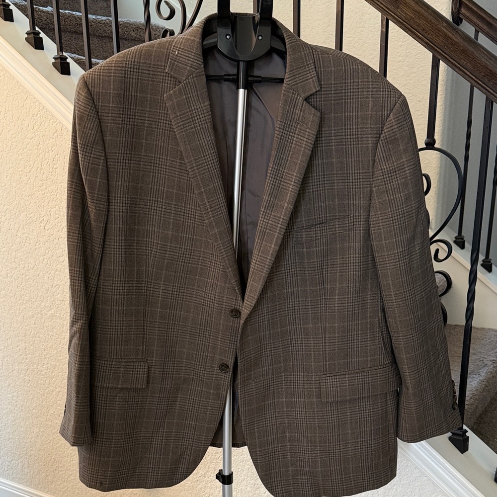 Pronto Uomo Brown Plaid Sport Coat Blazer